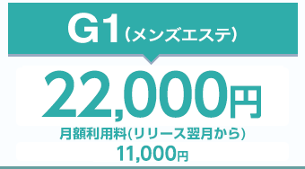 G-1（ジーワンプラン）2.5万円（税別）月額利用料（リリース翌月から）10,000円（税抜）